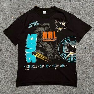 Vintage 1991 Salem Sport San Jose Shark AOP Tee